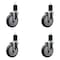 Service Caster 5'' Thermoplastic Rubber Wheel Swivel 1-3/4'' Expanding Stem Caster Set, 4PK SCC-EX20S514-TPRB-134-4 - alternate 1